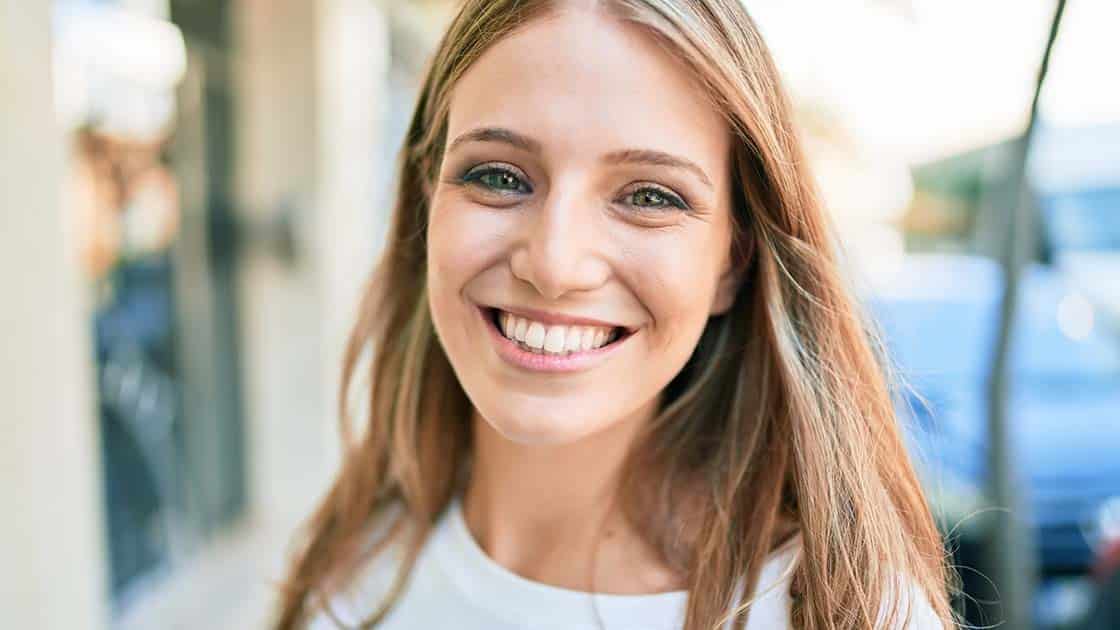 Smiling girl red hair